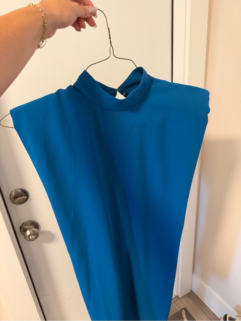 Amanda Uprichard Sleeveless Midi Dress with High Neck and wrap around tie